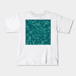 Weave Pattern (Teal) Kids T-Shirt